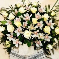 Funeral wreath composition