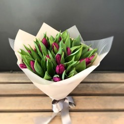 Букет тюльпанов бордо