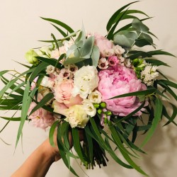 Bridal bouquet with a green...