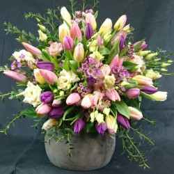 Colourful bouquet of tulips