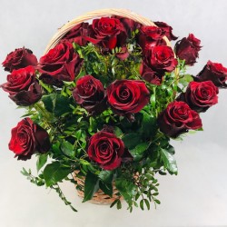 Basket of red roses