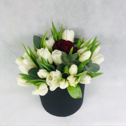 Flower box with white...