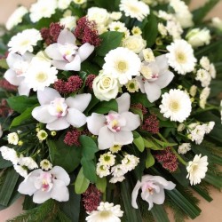 Funeral wreath of white...