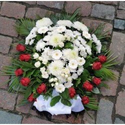 Funeral Wreath with Red Roses