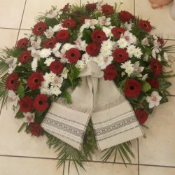 Funeral Wreath with White,...